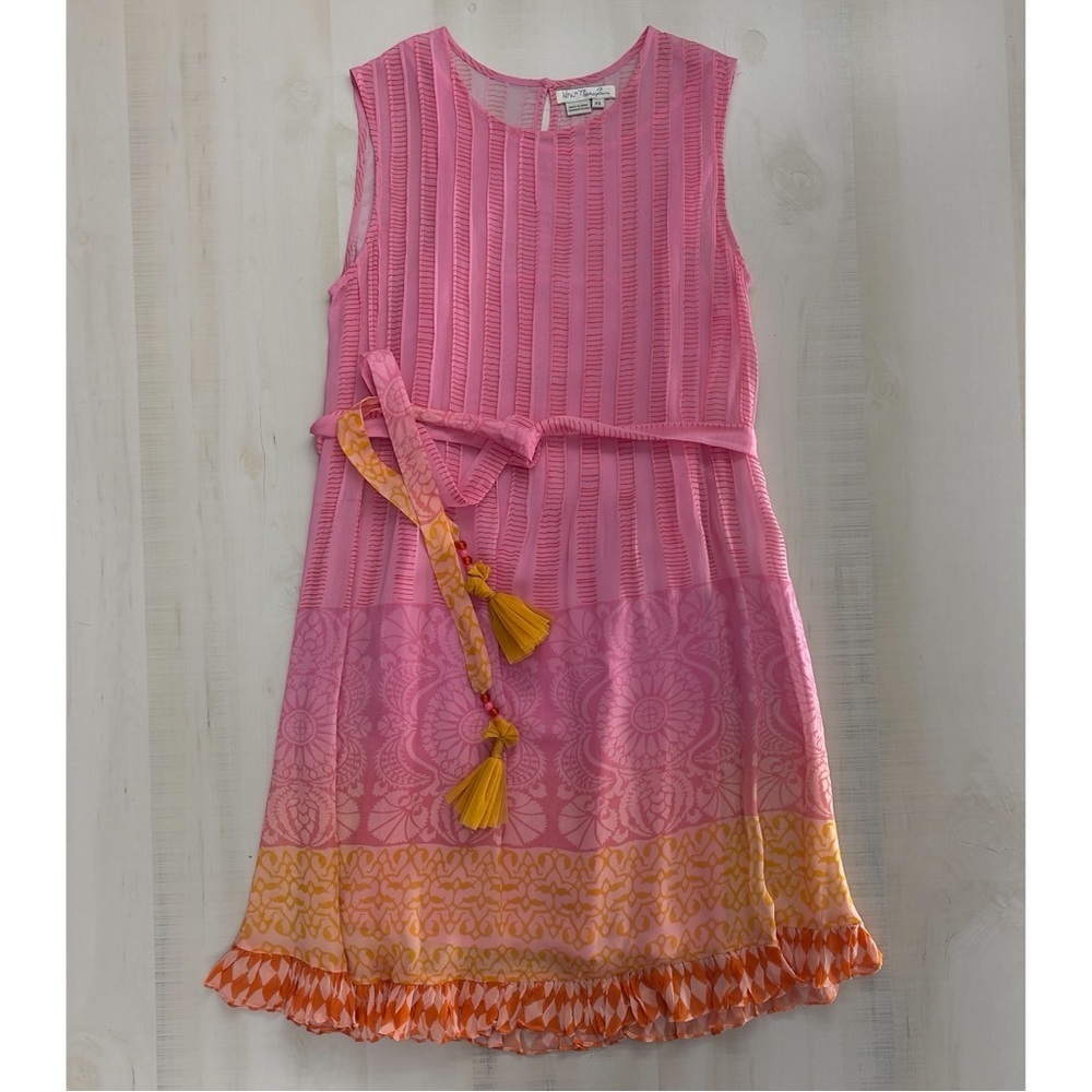 Niki Tlanapan x Anthropologie Lucille silk mini dress printed beautiful xs pink